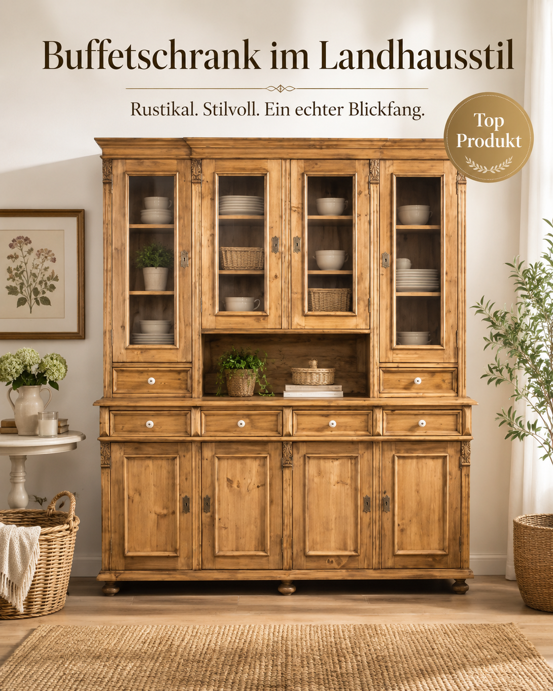 Gründerzeit Buffetschrank Weichholz