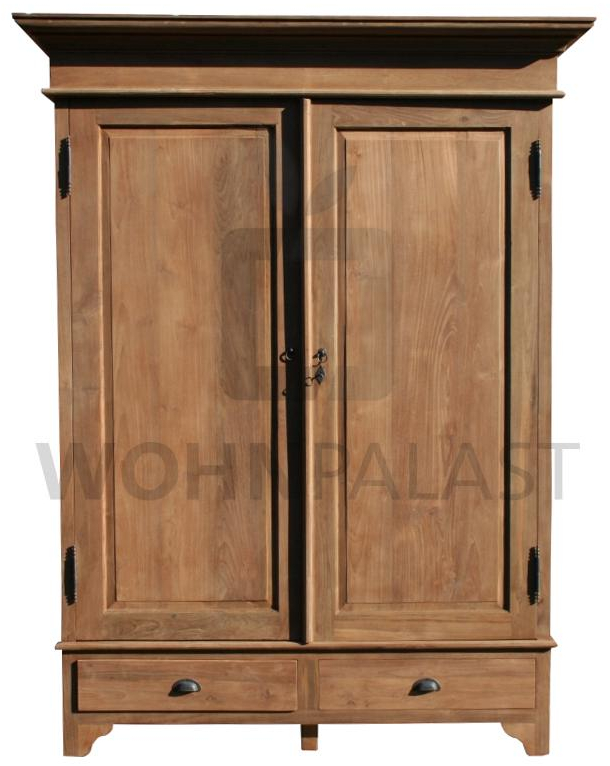 Teak Schrank Modena 210x160 cm Kleiderschrank Massivholz
