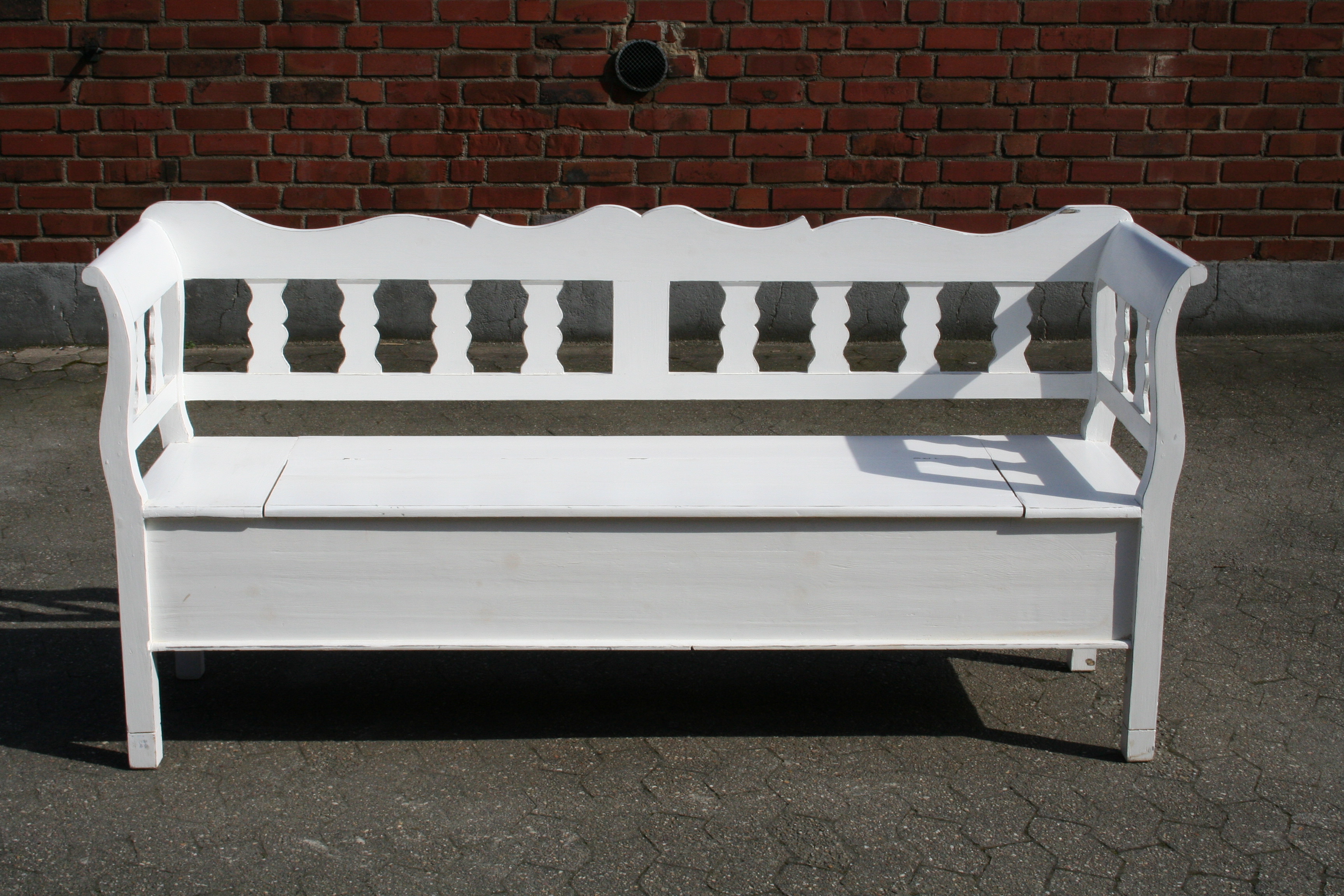 weichholz bank truhenbank sitzbank gartenbank shabby chic