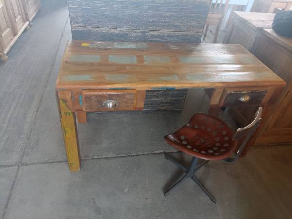 Mangoholz Schreibtisch 140 cm mit 2 Schubladen