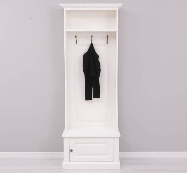 Garderobe mit Kleiderhacken - 80 cm weiss