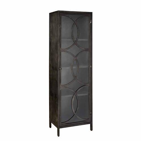 Schrank Stelvio mit schönem Metallrahmen und Glasfenstern eine Tür in schwarz