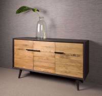 Bresso Sideboard 152 cm 3 Türen Retro Anrichte Eichenholz