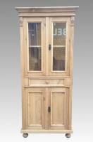 Gründerzeit Eckvitrine Massivholz  Weichholzmöbel Eck Schrank