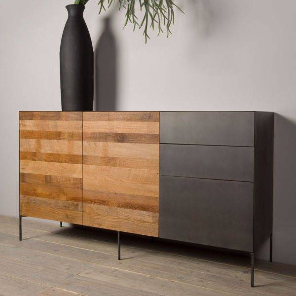 Pandora Sideboard 166 cm Teakholz Metall Kommode