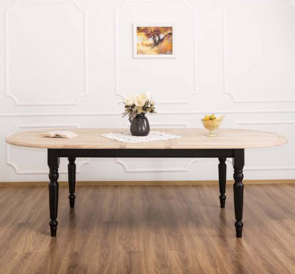 Esstisch ausziehbar 160/200, 180/220, 210/250 cm mit gedrechselten Beinen - Landhaus Tisch