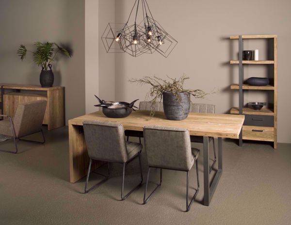 Lucca Esstisch aus Teakholz Metall/Holz Gestell
