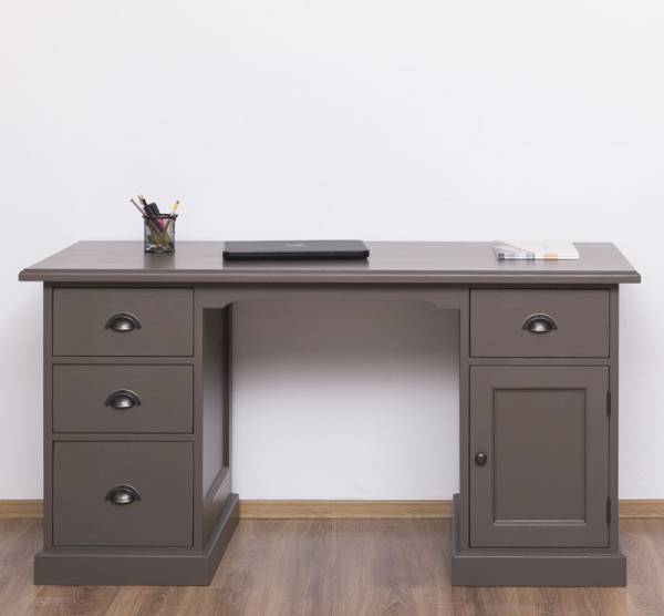 Schreibtisch--Landhaus Stil – einfarbig- verschiedene Farben - mit 4 Schubladen