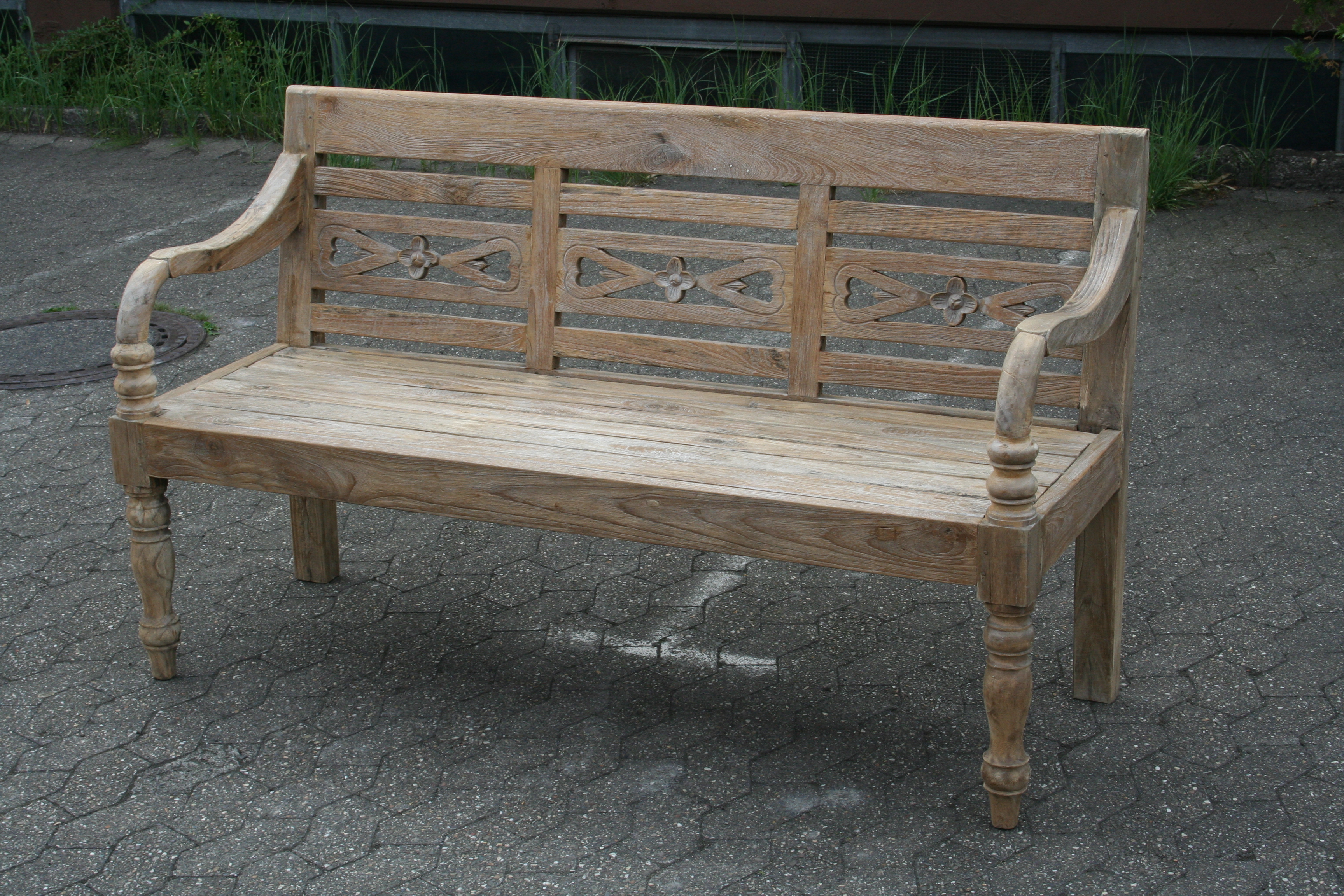 Teakbank indonesien antik vintage Gartenbank Sitzbank