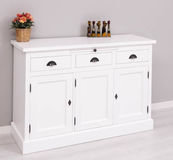 Landhaus Sideboard mit ausziehbaren Ablageflächen - Massive Kommode