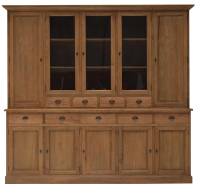 Vitrinen Schrank Teak 2-teilig -  Teakholz massiv 260cm