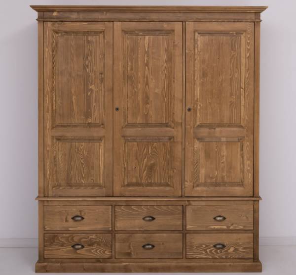 Landhaus Kleiderschrank - Massivholz Schrank Naturholz