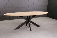 Esstisch Trondheim ab 200cm - Eiche massiv mit Spider Fineline Metallgestell