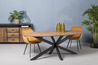 Oslo Ovaler Esstisch Spider Metallgestell  Akazienholz Minimalistischer- Stil