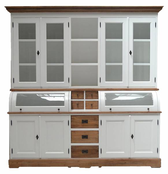 Buffet Schrank Landhaus Stil 200 cm - weiß/eiche