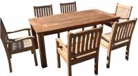 Gartenmöbel Set - Teak Tisch 200 cm und 6 Stühle Beaufort Teakmöbel Outdoor
