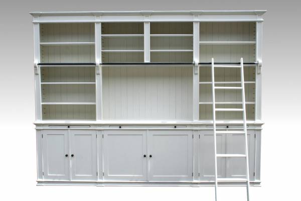 Bücherwand Goethe im Landhaus Stil 320 cm weiß