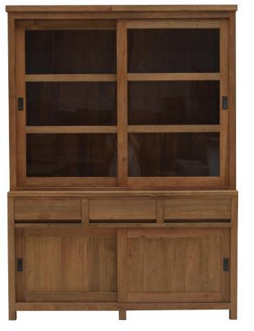 Vitrinen Schrank Ronin Teak 160 cm