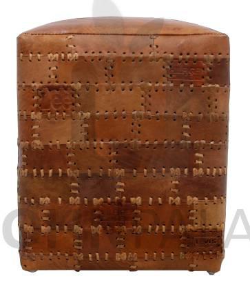 Hocker Patchwork aus Kuhleder