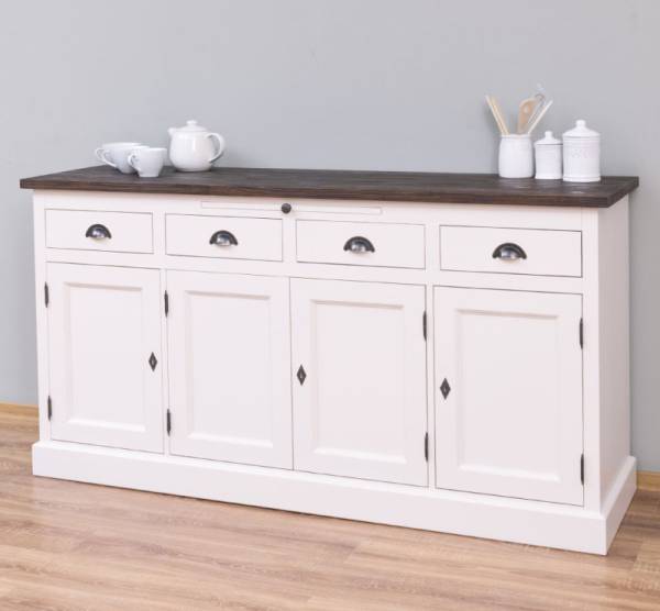 Landhaus Sideboard mit ausziehbaren Ablageflächen - Massive Kommode