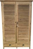 Teak Schrank Riva Lamellentüren Kleiderschrank