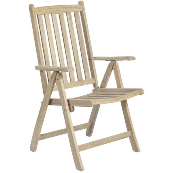Teak Gartenstuhl Hochlehner SOMMER - Klappstuhl Gartensessel mit Armlehnen Teakmöbel Teakstuhl