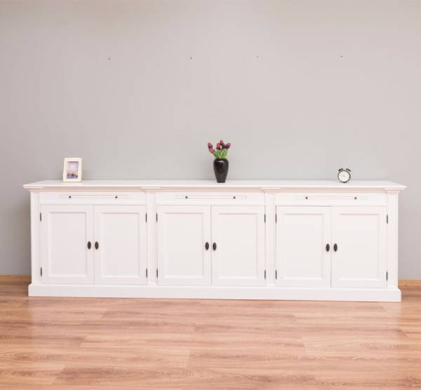 Sideboard im Landhaus Stil - Anrichte Massivholz weiß