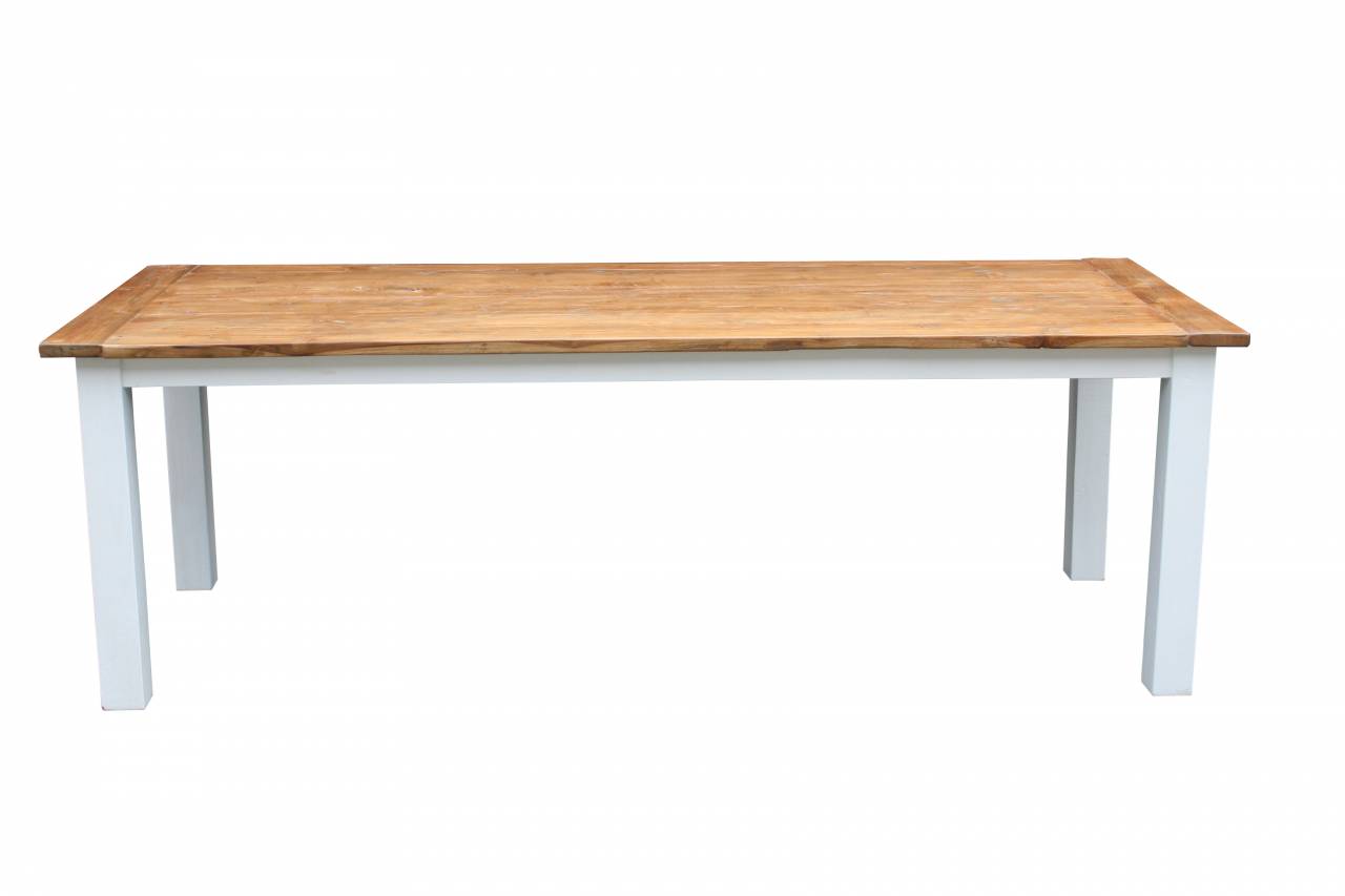 Esstisch Vintage Aus Recyceltem Teakholz Shabby Weiss Esstische Bei Wohnpalast De