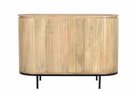 Noor Anrichte 115 cm Mangoholz 2 Türen  Mattpolitur Kommode Retro- Stil Hellfarbig