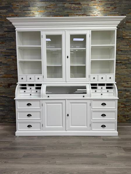 Teak Buffet Schrank Malta Ladenschrank- Weiss
