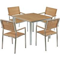 Garten Set Teak FSC, geölt, 5-teilig, Garten, Balkon, Terrasse