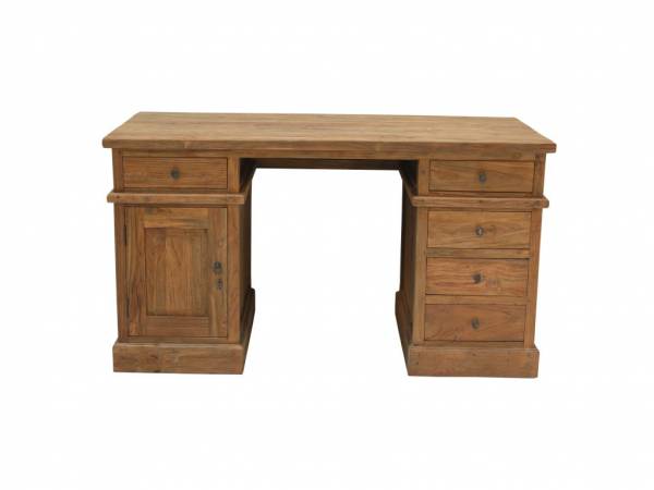 Schreibtisch Classic mit Schubladen - Massivholz Teak Holz
