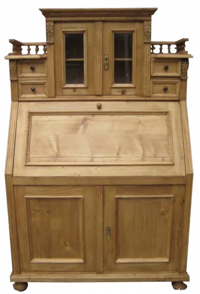 Gründerzeit Sekretär Weichholz Schreibschrank Schreibtisch Massivholz