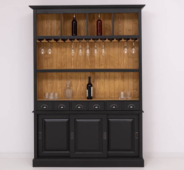 Barschrank aus massiven Kiefernholz - 151 cm Breit - Landhaus Schrank