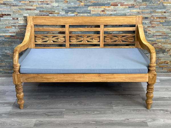 Lounge Bank Teak Gartenbank mit Auflage 160cm Gartenmöbel Outdoor