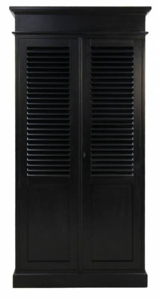 Landhaus Schrank schwarz - Dielenschrank, Kleiderschrank