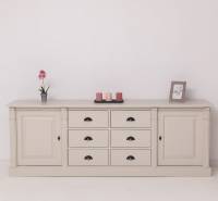 Landhaus Sideboard mit 6 Schubladen und 2 Türen - Massive Anrichte