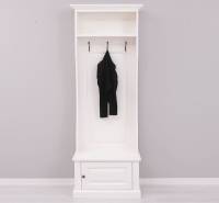 Garderobe mit Kleiderhacken - 80 cm weiss