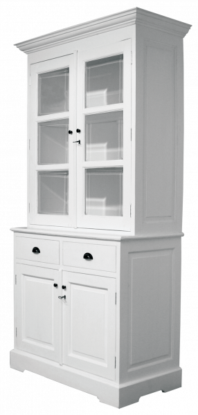 Vintage Buffet Schrank 100 Landhaus weiß - Massivholz Teakholz