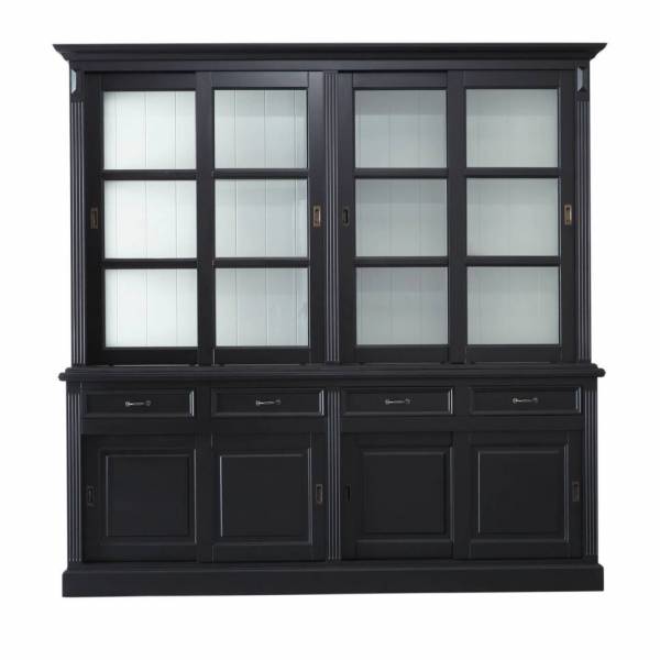 Vitrinen Schrank Vincenza 220 cm Landhaus Vitrine - verschiedene Farben