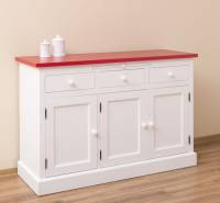 Landhaus Sideboard mit ausziehbaren Ablageflächen - Massive Kommode