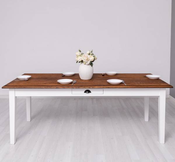 Massivholz Esstisch 210 X 90 cm - mit Eichenplatte Landhaus Tisch