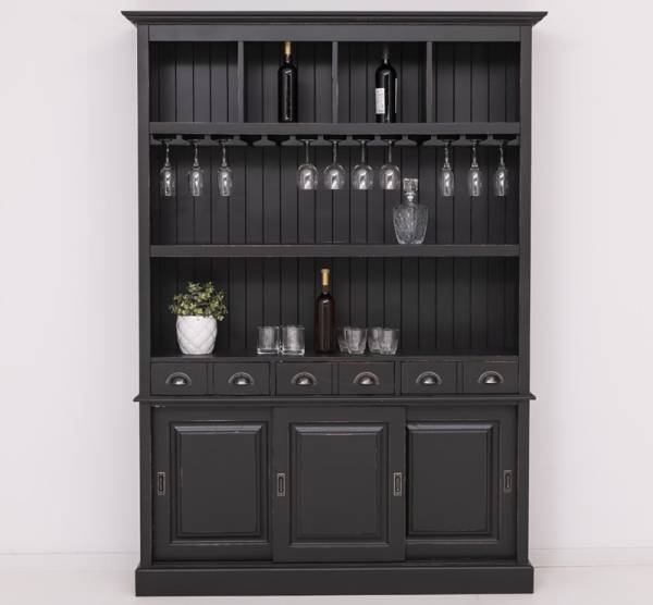 Barschrank aus massiven Kiefernholz - 151 cm Breit - Landhaus Schrank