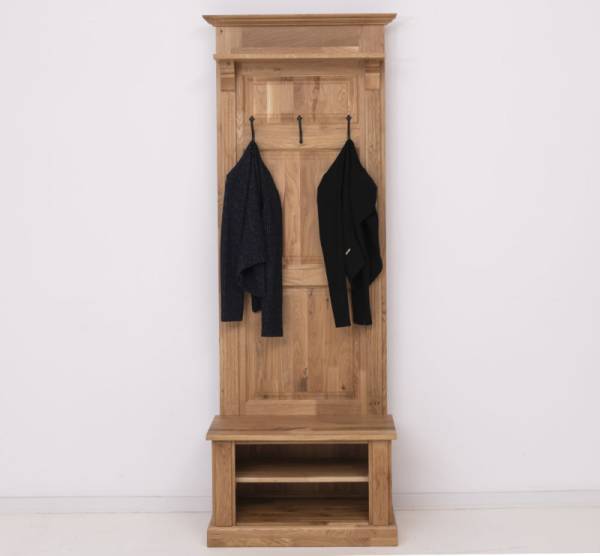 Garderobe Eiche mit Kleiderhacken - 80 cm breit