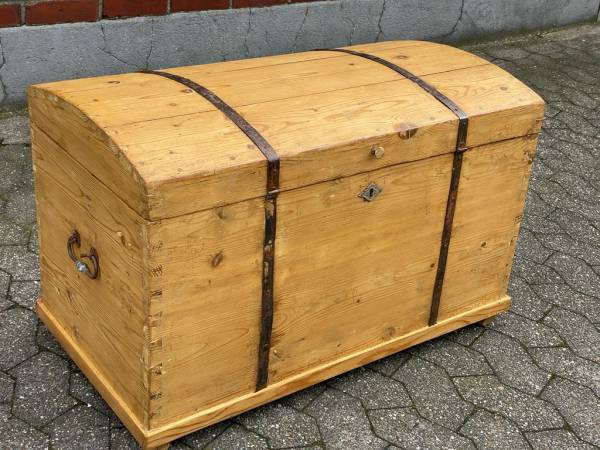 Biedermeier Truhe Weichholz Vintage Kiste Weichholz Möbel