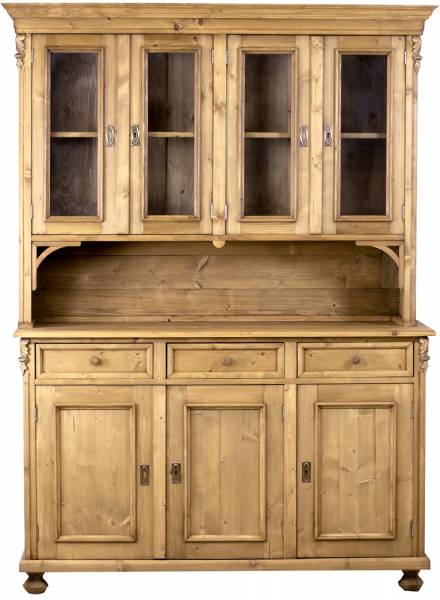 Buffetschrank Vitrinenschrank Landhaus aus massivem Weichholz