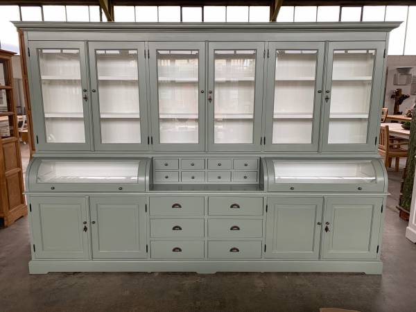Buffet Schrank 300cm grau/weiß Landhaus Möbel