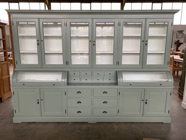 Buffet Schrank Bastian 300cm grau/weiß Landhaus Wohnzimmerschrank