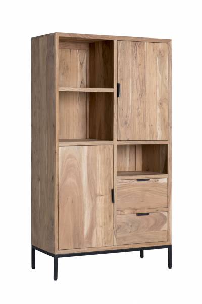 Oslo Schrank Metallgestell 86cm Wohnzimmerschrank Akazienholz im modernen Design