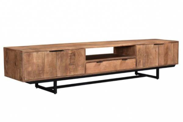 Valdez TV - Schrank Mangoholz Anrichte Sideboard Mattpolitur Kommode Minimalistischer- Stil